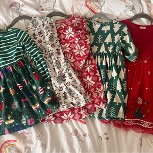 Hanna Andersson Kids Dresses Bundle - Green, White, Red